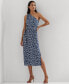 ფოტო #1 პროდუქტის Women's Floral Belted Jersey One-Shoulder Dress