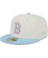 Фото #2 товара Men's White and Light Blue Boston Red Sox Spring Color Two-Tone 59FIFTY Fitted Hat