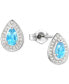 ფოტო #3 პროდუქტის Amethyst (5/8 ct. t.w.) & Lab-Grown White Sapphire (1/6 ct. t.w.) Pear Halo Stud Earrings in Sterling Silver (Also in Additional Gemstones)
