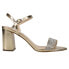 Фото #1 товара Nina Haven Metallic Rhinestone Wedding Block Heels Womens Gold Dress Sandals HA