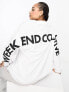 ASOS Weekend Collective Curve oversized long sleeve t-shirt with back logo in white 44 - фото #1