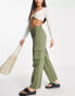 Фото #4 товара Topshop Tall – Tief sitzende Cargohose mit lockerem Schnitt in Khaki