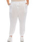 ფოტო #1 პროდუქტის Plus Size Linen Drawstring Jogger Pants