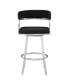 Фото #7 товара Saturn 30" Bar Height Swivel Gray Artificial leather and Brushed Stainless Steel Bar Stool