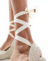 ASOS DESIGN Tyra closed toe wedges in natural linen