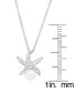 ფოტო #2 პროდუქტის Genuine Freshwater Pearl Cubic Zirconia Starfish Pendant 18" Necklace in Silver Plate