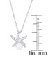 Фото #2 товара Genuine Freshwater Pearl Cubic Zirconia Starfish Pendant 18" Necklace in Silver Plate