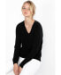 Фото #3 товара Women's 100% Pure Cashmere Long Sleeve Pullover V Neck Sweater