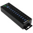 Фото #2 товара StarTech.com 10-Port Industrial USB 3.0 Hub with ESD & 350W Surge Protection - USB 3.2 Gen 1 (3.1 Gen 1) Type-B - USB 3.2 Gen 1 (3.1 Gen 1) Type-A - 5000 Mbit/s - Black - Steel - Power