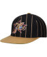 Фото #3 товара Men's Black, Gold Philadelphia 76ers Hardwood Classics Pinstripe Snapback Hat