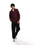 Weekday Harry wool blend half zip jumper in burgundy