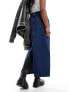 Фото #3 товара River Island co-ord patchwork denim maxi skirt in blue