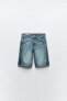 Denim trf low-rise bermuda shorts with tab