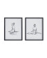 Фото #1 товара Feminine Figures 2 Piece Deckle Edge Sketch Framed Wall Art Set, 17" x 21"