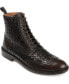 ფოტო #1 პროდუქტის Men's Saint Handwoven Leather Wingtip Dress Boots