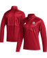 Фото #1 товара Куртка Adidas мужская с квартальной молнией и рукавом Raglan Scarlet Rutgers Scarlet Knights AEROREADY