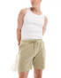 ASOS DESIGN slim towelling shorts in beige Бежевый, S - W32 - фото #1