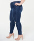 Фото #3 товара Trendy Plus Size High-Rise Distressed Skinny Ankle Jeans