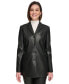 ფოტო #1 პროდუქტის Women's Four-Button Faux Leather Blazer