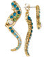 Gold-Tone Pavé Crystal Snake Front and Back Earrings