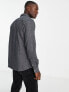 Only & Sons flannel shirt in dark grey melange