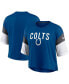 ფოტო #1 პროდუქტის Women's Blue/White Indianapolis Colts Nickname Tri-Blend Performance Crop Top