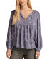 ფოტო #1 პროდუქტის Women's Printed Peasant Top