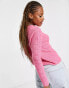 ONLY pointelle lightweight jumper in bright pink Розовый, XL - EU 42 - фото #2