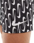 Nike Swimming Swoosh Link 5 inch volley swim shorts in black all over print Черный, XS - W26-29 - фото #3