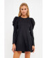 Women's Long Puff Sleeve Mini Dress