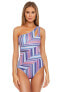 Фото #1 товара Becca by Rebecca Virtue Womens One-Piece Swimsuit Multi/Starry Night Size SM