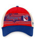 Men's Red, Blue Distressed New York Rangers Heritage Vintage-Like Trucker Adjustable Hat