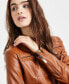 ფოტო #4 პროდუქტის Juniors' Faux-Fur-Lined Moto Jacket, Created for Macy's