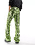 Фото #10 товара ASOS DESIGN smart flare trousers in lime green sequins