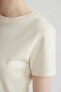 Kadın T-shirt Kırık Beyaz T9631az/wt32