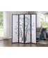 Фото #2 товара Bamboo Print 4-Panel Framed Room Screen/Divider, Black