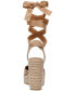 ფოტო #3 პროდუქტის Women's Locket Tie-Up Wrap Platform Wedge Sandals