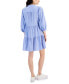 Фото #2 товара Women's Embroidered Striped Cotton Dress