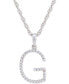 ფოტო #1 პროდუქტის Diamond (1/10 ct. t.w.) Initial Pendant Necklace in 10k White Gold, 16" + 2" extender