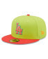 Фото #2 товара Men's Green, Red Los Angeles Dodgers Cyber Highlighter 59FIFTY Fitted Hat