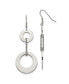 ფოტო #1 პროდუქტის Stainless Steel Polished Circles Dangle Shepherd Hook Earrings