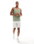 Фото #3 товара ASOS DESIGN 2 pack vests in white and mid green