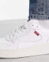 Фото #6 товара Levi's Glide leather trainer in white with chunky sole and red tab logo