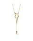 ფოტო #3 პროდუქტის Sterling Silver 14K Gold Plated Multi Color Cubic Zirconia Spring Ring Star Necklace