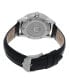 ფოტო #3 პროდუქტის Alexander Watch A911-02, Stainless Steel Case on Black Embossed Genuine Leather Strap