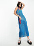 Фото #1 товара Reclaimed Vintage knitted crochet summer festival midi dress in blue