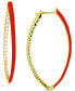 ფოტო #1 პროდუქტის Cubic Zirconia & Enamel In & Out Oval Hoop Earrings