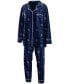 ფოტო #1 პროდუქტის Women's Deep Sea Blue Seattle Kraken Long Sleeve Button-Up Shirt and Pants Sleep Set