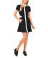 Women's Tab-Waist Fit & Flare Shirtdress Черный, 12 - фото #4