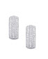 ფოტო #3 პროდუქტის Cubic Zirconia 3-Row Huggie Hoop Earrings